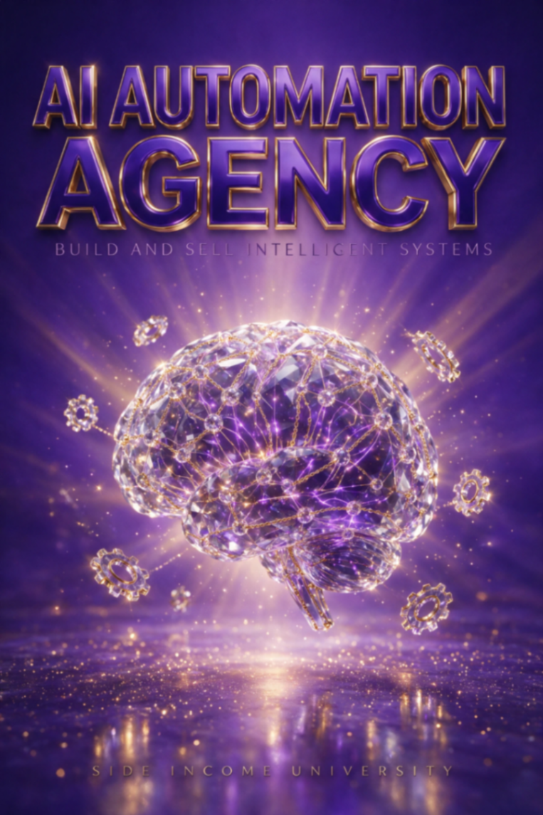 AI Automation Agency course cover, Build and sell intelligent systems.